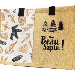 Sac cabas en toile de jute Noël : Mon Beau Sapin