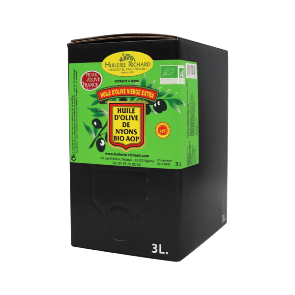 BIB 3 L – Huile d'olive vierge extra bio de Nyons AOP