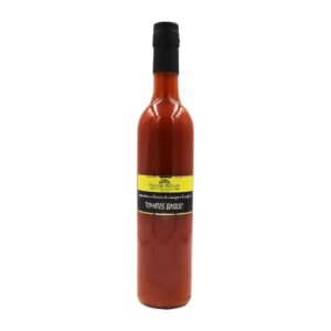 Préparation à base de vinaigre et pulpe de tomate et basilic