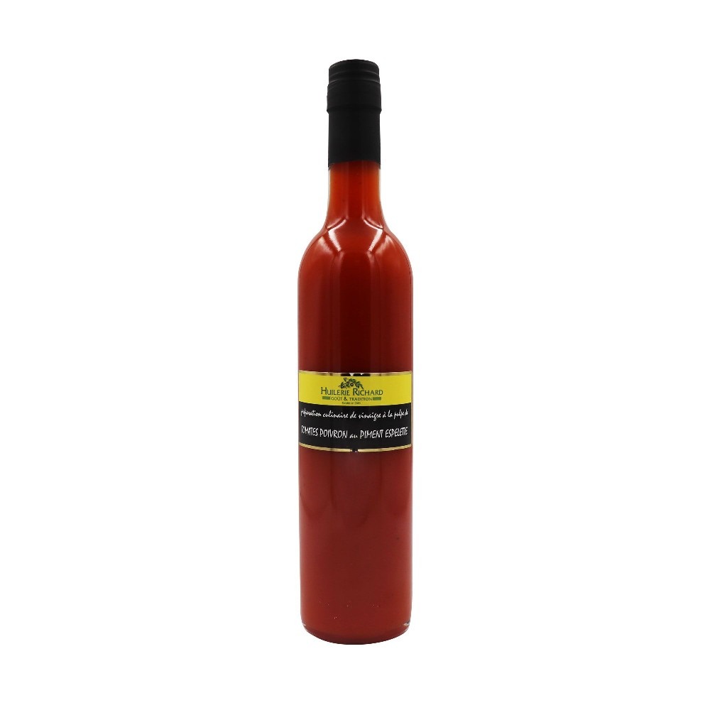 Vinaigre à la pulpe de Tomate Poivron au piment d'Espelette
